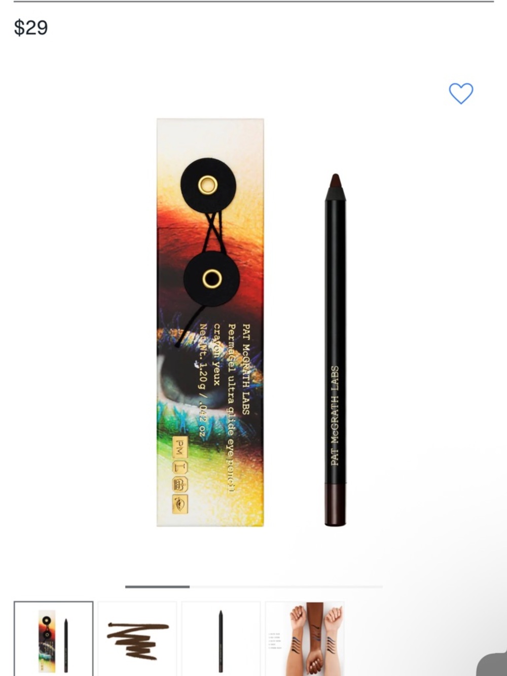 Pat McGrath PermaGel Ultra Glide Eye Pencil with Sharpener - Black Coffee